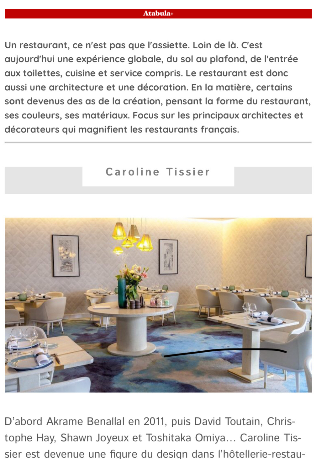 Les principaux architectes et décorateurs de restaurants en France